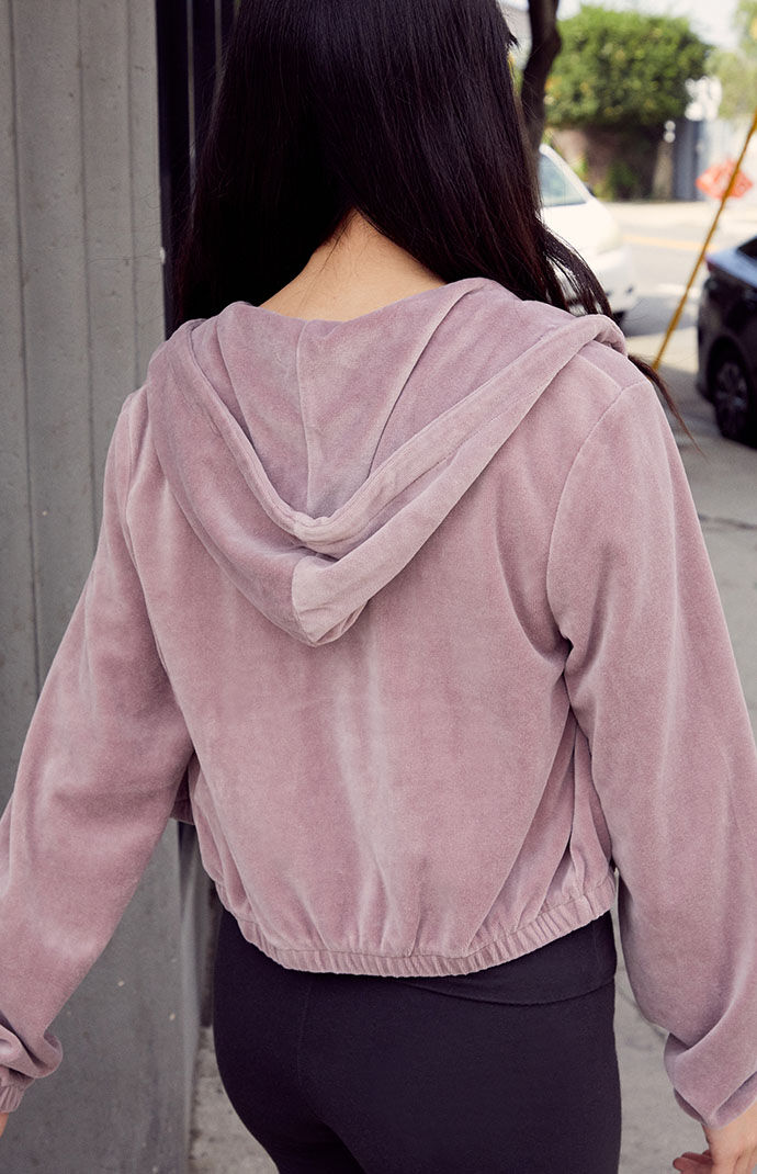 Velour zip hoodie online