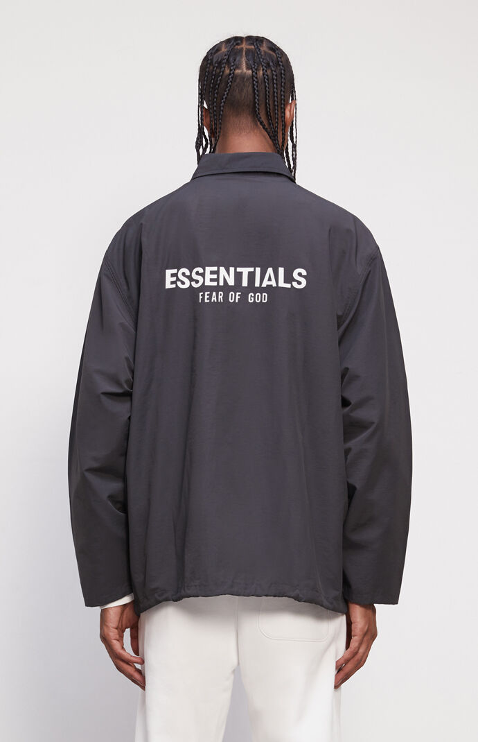 Fear of God Essentials Essentials Black Coach Jacket | PacSun