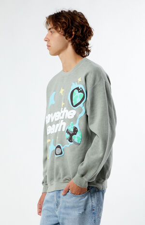 Save The Earth Puff Crew Neck Sweatshirt image number 2