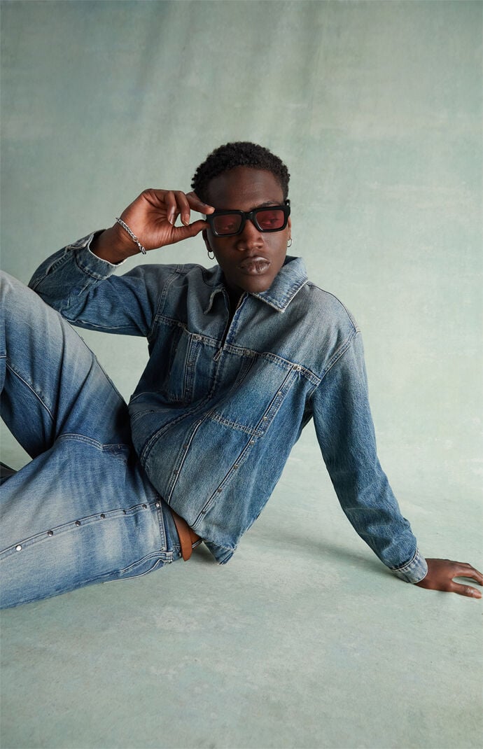 RARE DNM EDIT Medium Blue Studded Denim Jacket