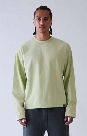 Green Vintage Wash Heavyweight Long Sleeve T-Shirt image number 2