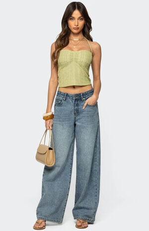 Galya Textured Halter Top image number 2