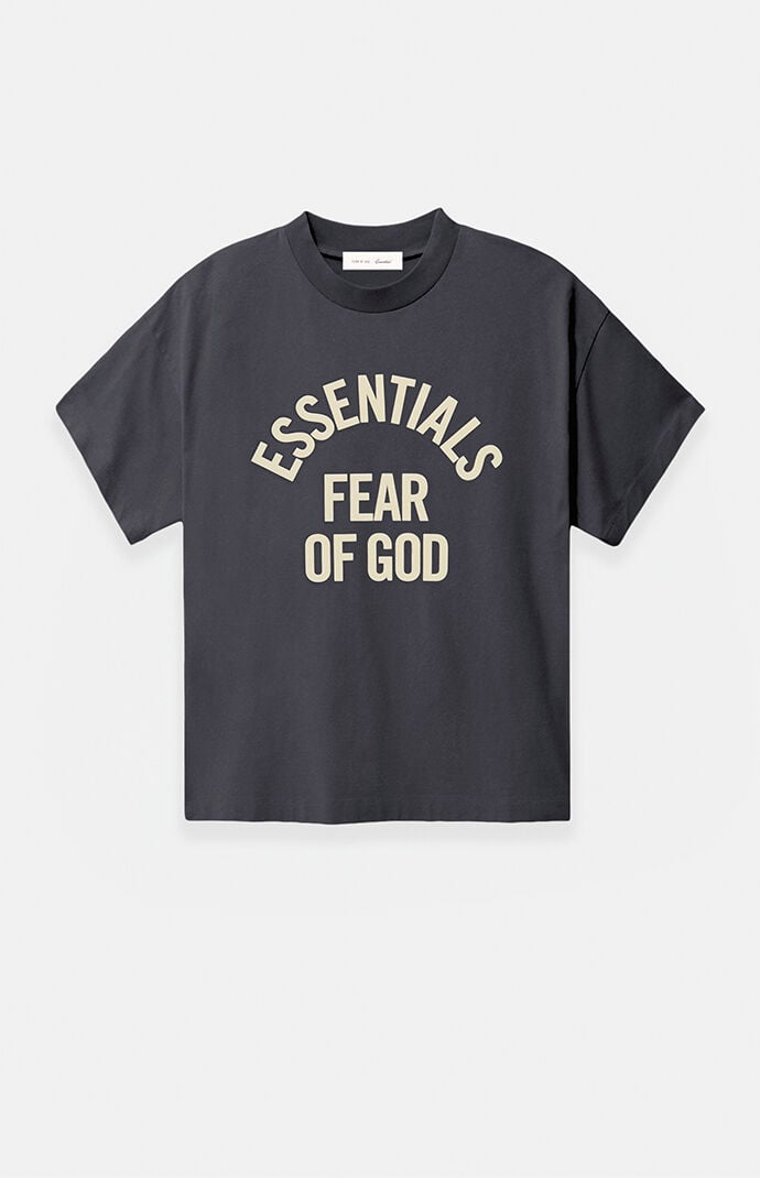 Fear of God Women's Faded Black Campus Classic Short Sleeve T-Shirt