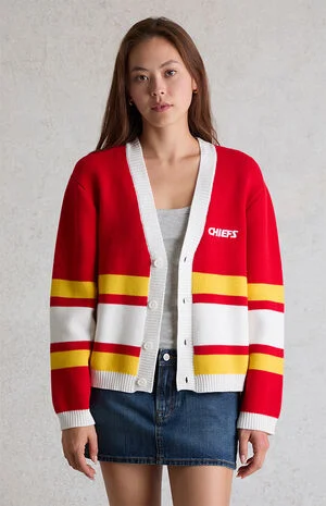 x NFL Kansas City Chiefs Knit Cropped Cardigan image number 2