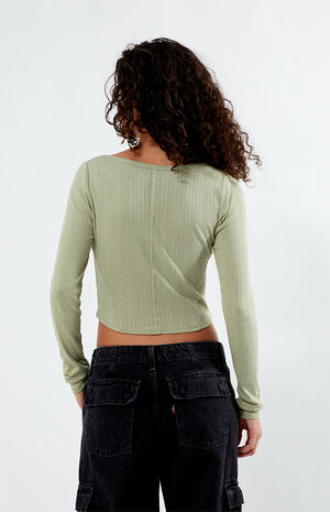 Hana Pointelle Long Sleeve Top image number 3