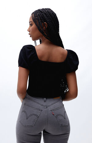 Short Sleeve Bodice Linen Top image number 3