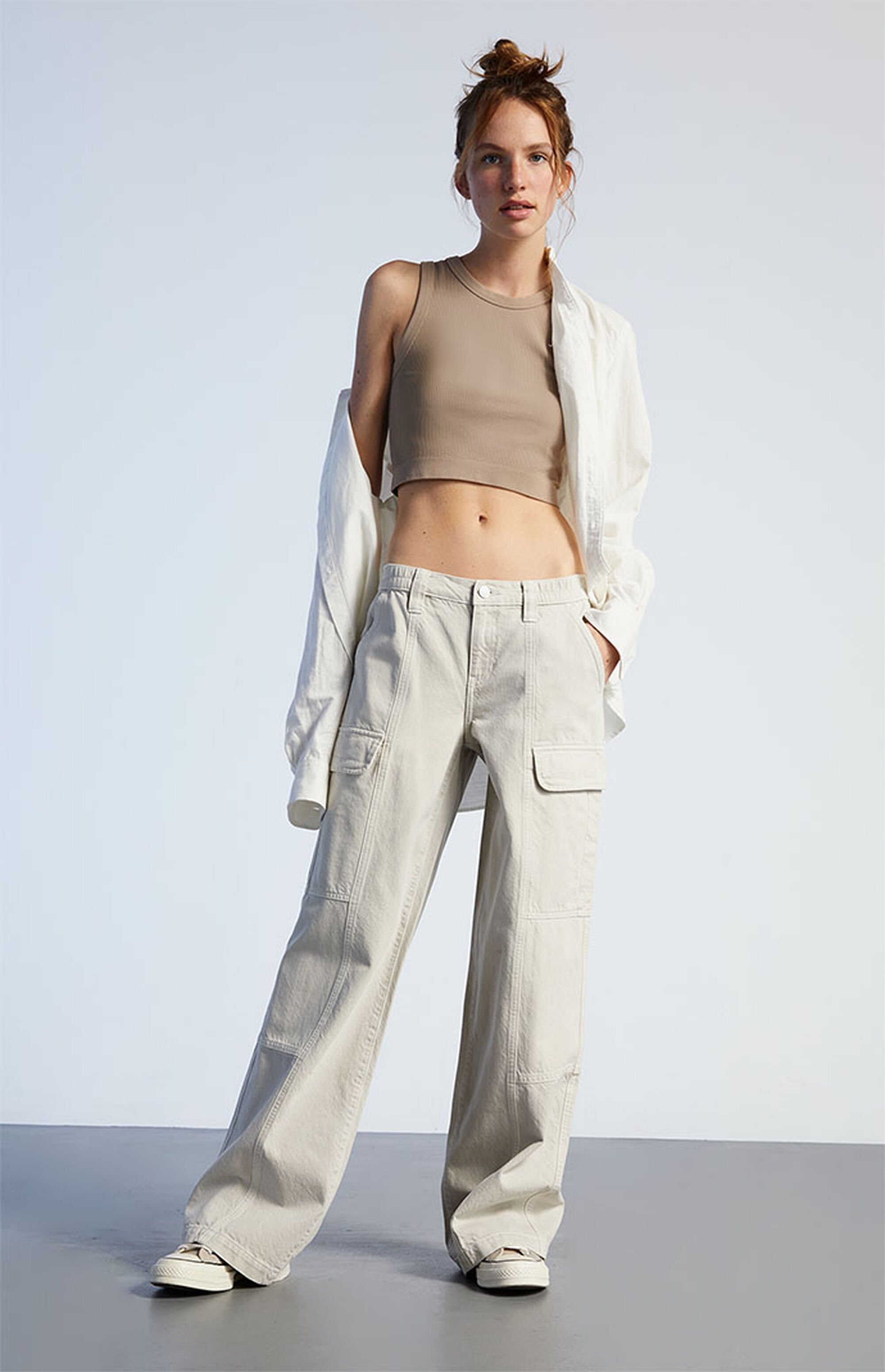 PacSun Eco Gray Low Rise Puddle Cargo Pants PacSun