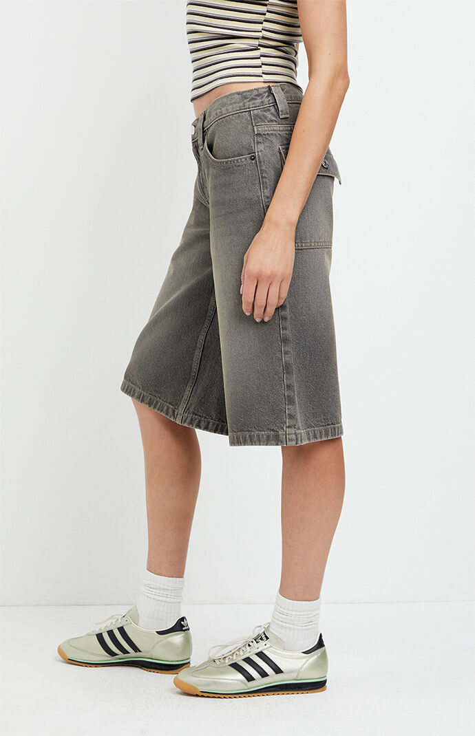 Pacsun Peyton Extreme Jorts Button Pocket Gray