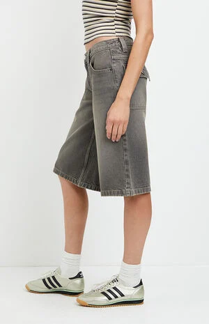 Peyton Extreme Jorts Button Pocket Gray image number 3