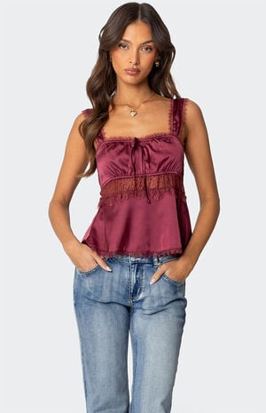 Loryn Lacey Satin Effect Top image number 3