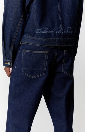 Dylan Baggy Jeans Contrast Stitch Dark Blue image number 5