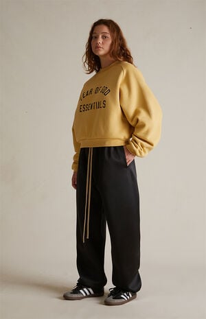 Women's Black Satin Sweatpants image number 2