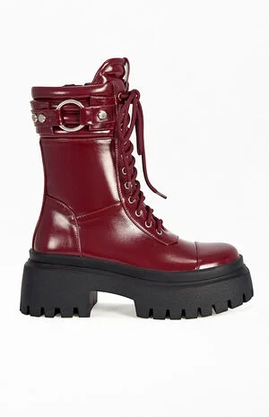 Women's Wednesday Burgundy Platform Booties image number 1
