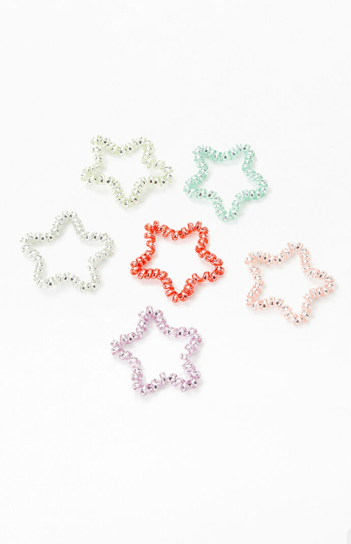 6 Pack Star Coil Hair Ties