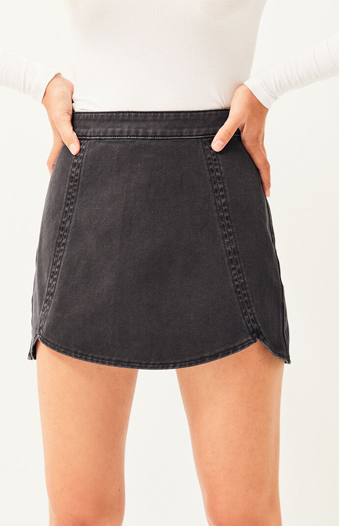 buy black denim skirt