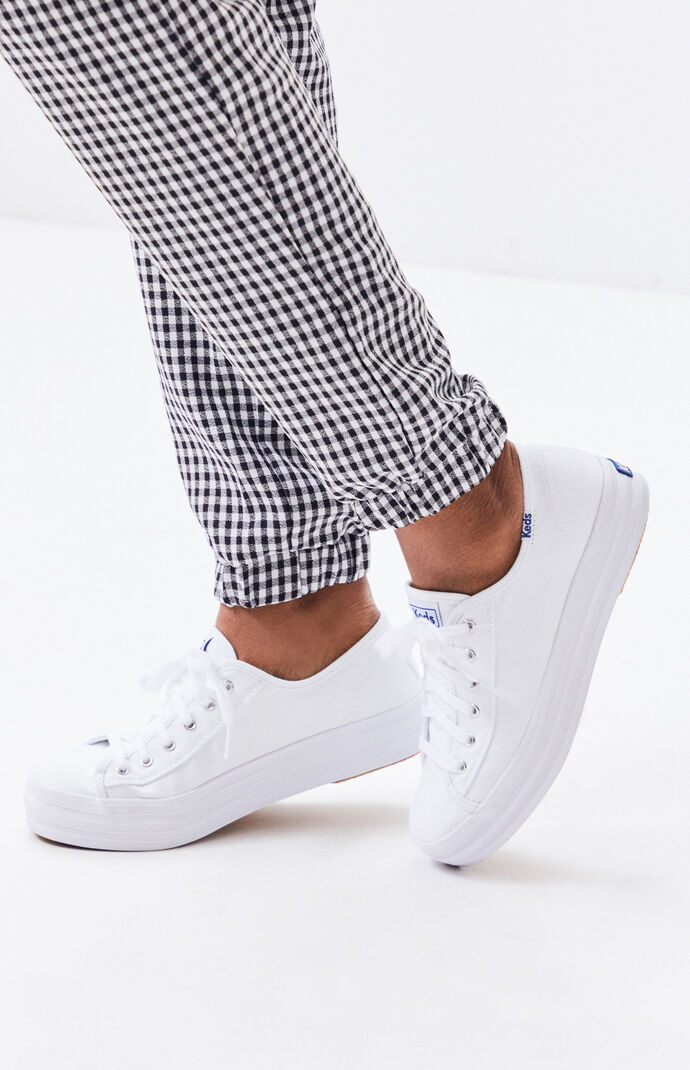 triple kick white flatform sneakers