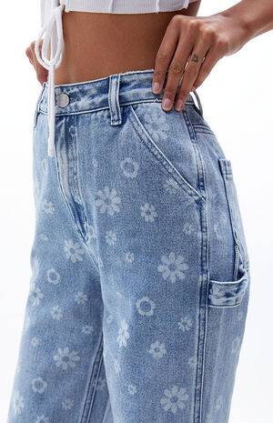 Tonal Flower&nbsp;Boyfriend Carpenter Pants image number 2