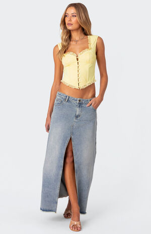 Button Front Lacey Corset image number 4