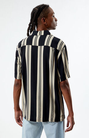 Black Striped Camp Shirt image number 4
