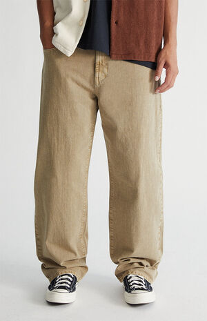 Recycled Tan Baggy Jeans image number 2