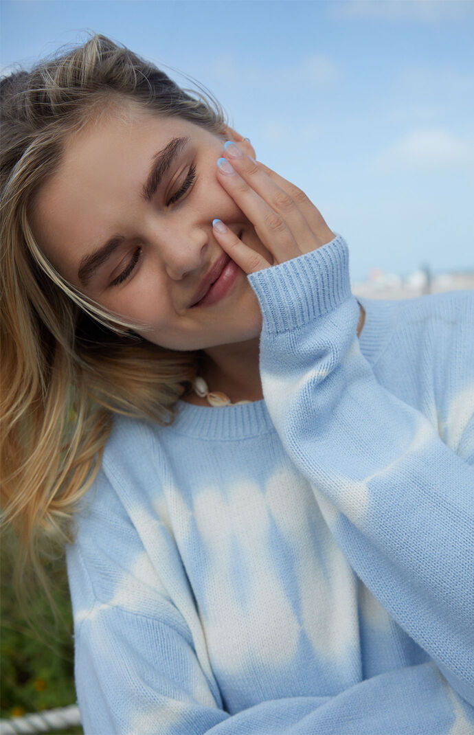 Tie Dye Crew Neck Pullover Sweater