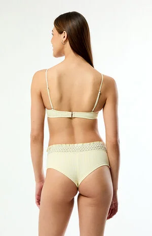 Yellow Gingham Alina Smocked Bralette Bikini Top image number 7