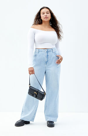 Cali Light Indigo Ripped Baggy Boyfriend Jeans image number 5