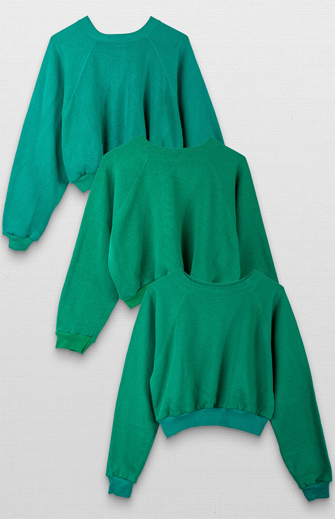 GOAT Vintage Upcycled Green Super Cropped Sweatshirt PacSun
