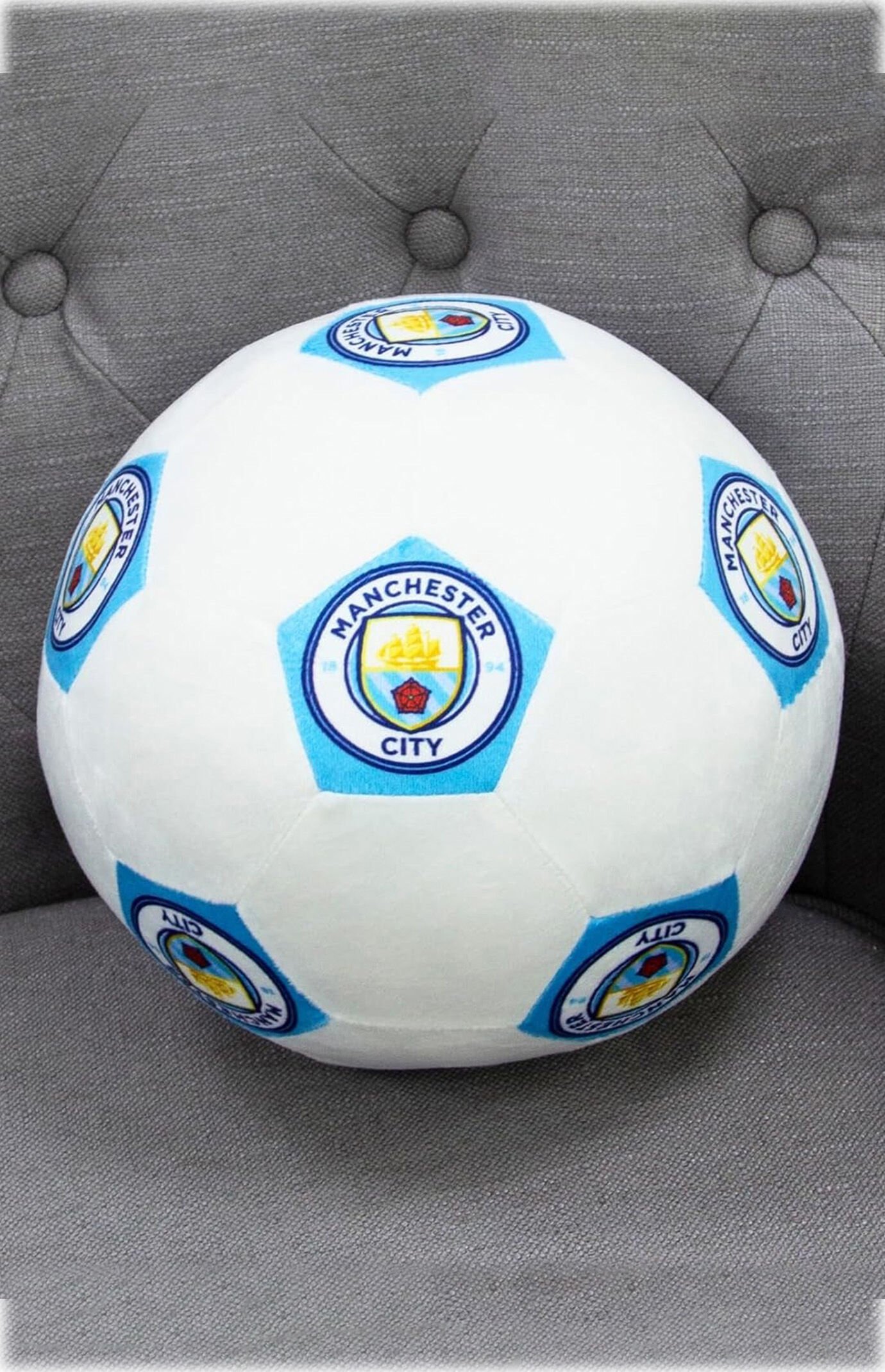 Manchester City FC Official Ball Shaped Football Cushion