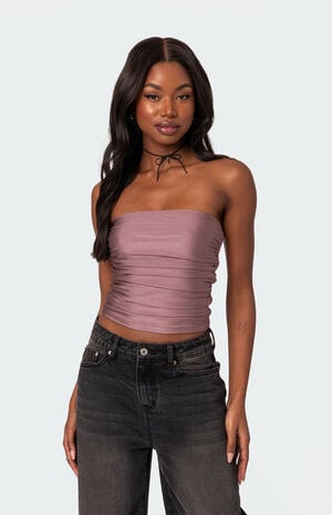 Maxeen Shiny Gathered Tube Top image number 1