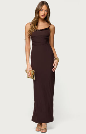Shanna Backless Mesh Maxi Dress image number 5