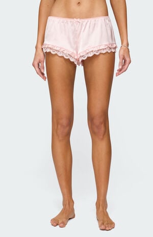 Clair Ruffle Lacey Satin Effect Shorts image number 2