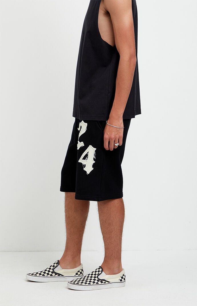 Pacsun 24 Applique Fleece Baggy Sweat Shorts