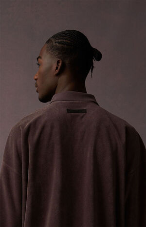 Plum Terry Cloth Short Sleeve Polo Shirt image number 5