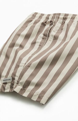 Tan Stripe 15" Swim Trunks image number 4