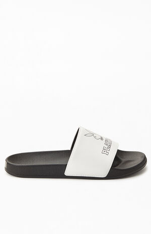 By PacSun Women's Black & White Bunny Slide Sandals image number 4