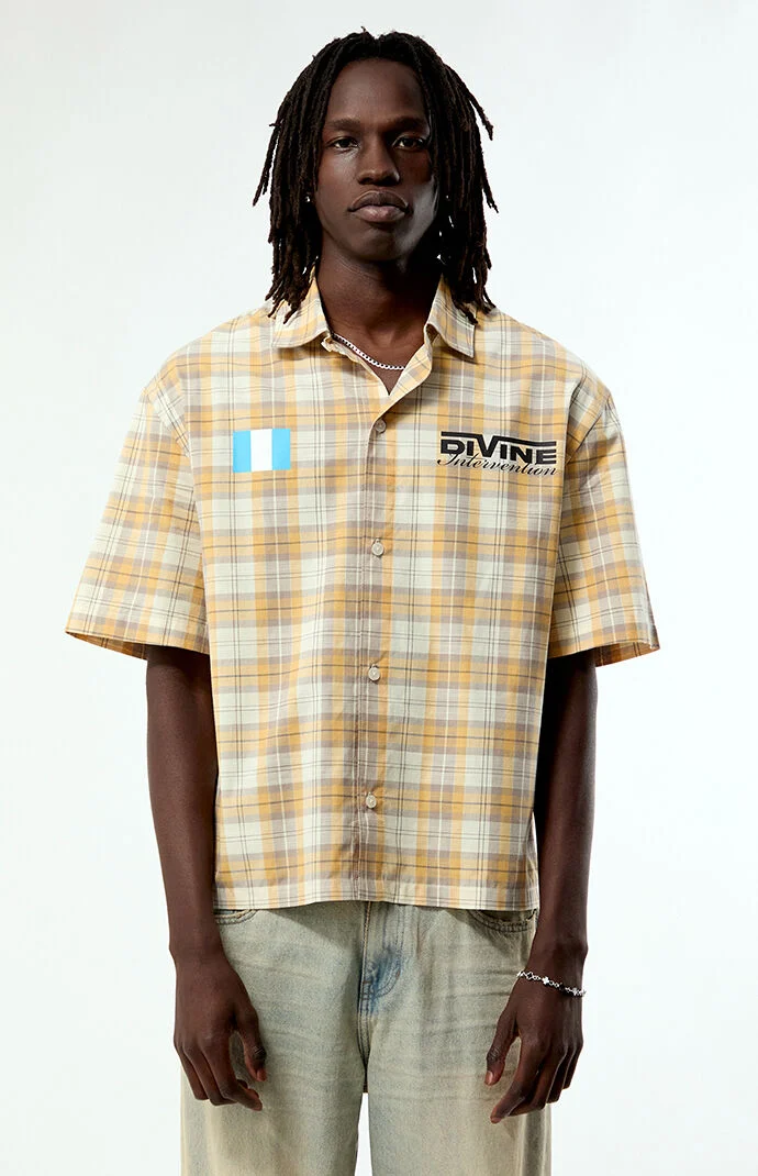 Pacsun Divine Intervention Plaid Short Sleeve Shirt