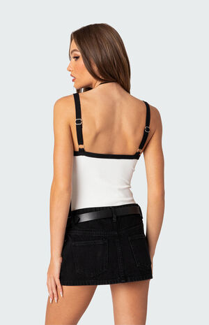 Contrast Ribbed Bodysuit image number 5