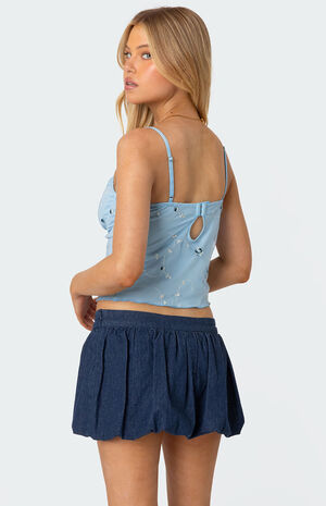 Victoria Embroidered Mesh Bra Top image number 4