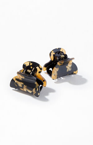 2 Pack Mini Tortoiseshell Hair Claw Clips image number 1