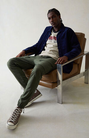 Performance Olive Slim Joggers image number 3