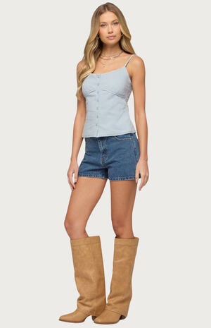 Milena High Rise Denim Shorts image number 4