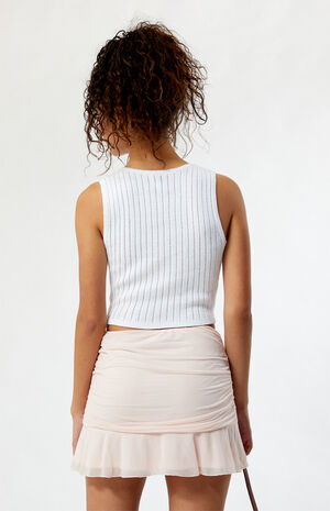 Pink Chiffon Mini Skirt image number 4