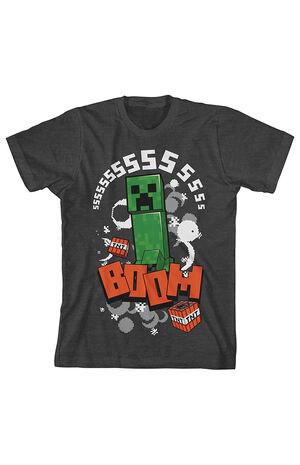 Kids Minecraft Creeper Character T-Shirt image number 1