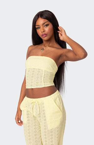 Lemon Lacey Cotton Corset image number 3