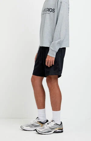 Black Aaron Mesh Volley Shorts image number 3