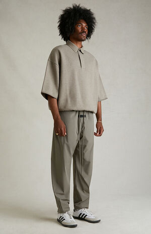 Heather Grey 3/4 Sleeve Polo Sweatshirt image number 6