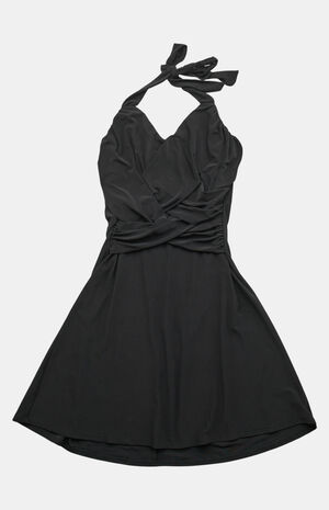 2000s Halter Midi V-Neck Dress image number 1