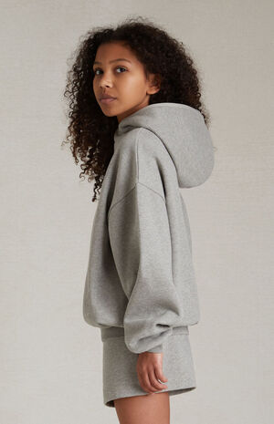Essentials Dark Heather Oatmeal Hoodie image number 3