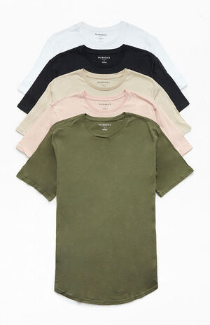 5 Pack Solid Scallop T-Shirt image number 2